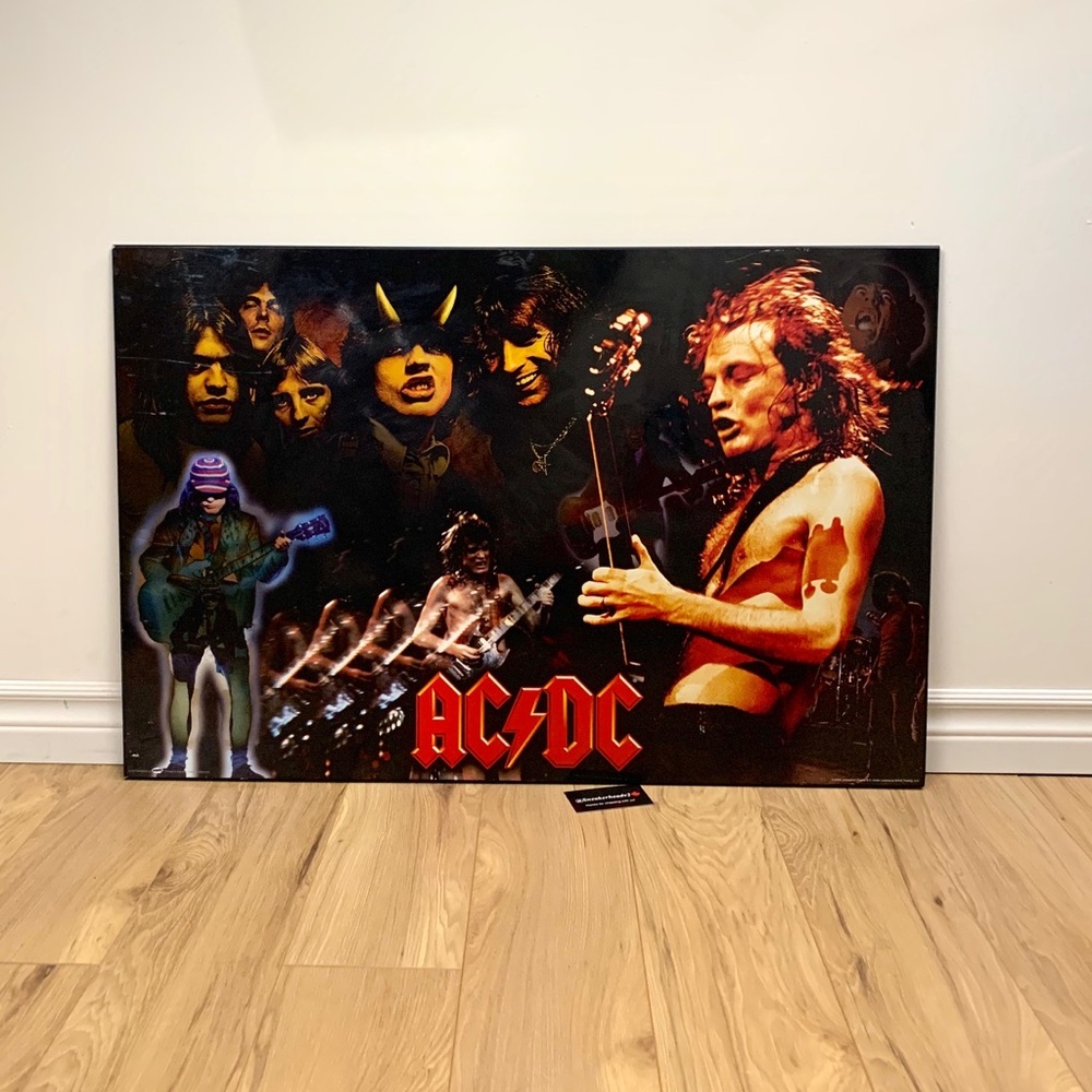 ▪️2005 Rare AC/DC Wooden Collage Poster 24” x 32”